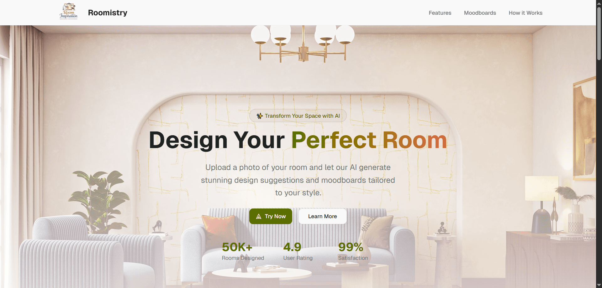 Roomistry - AI-powered room redesign platform screenshot 0