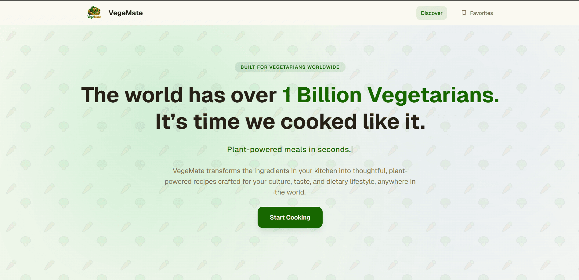 Vegemate - smart vegetable recipe finder with dietary requirements screenshot 0